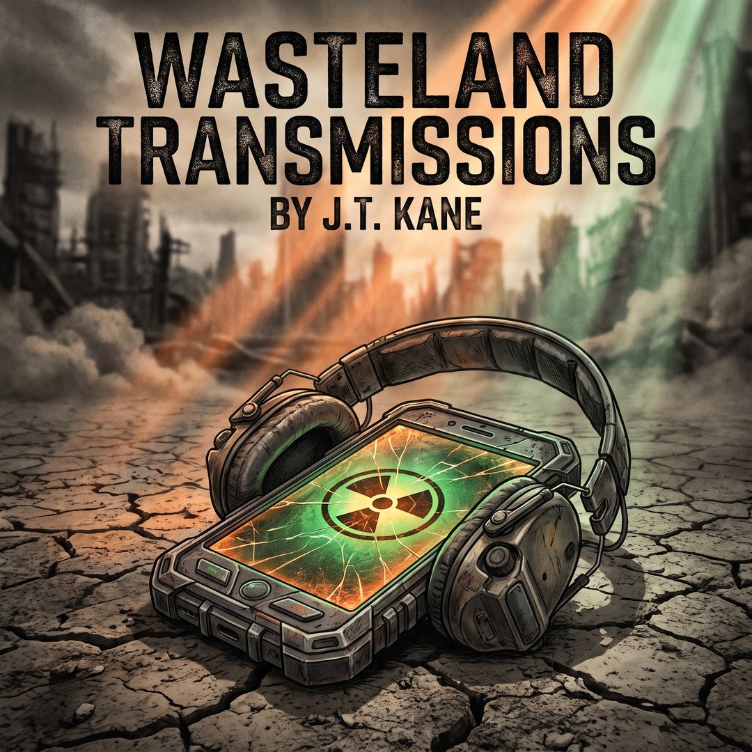The Complete Deathlands Saga on a phone with headphones